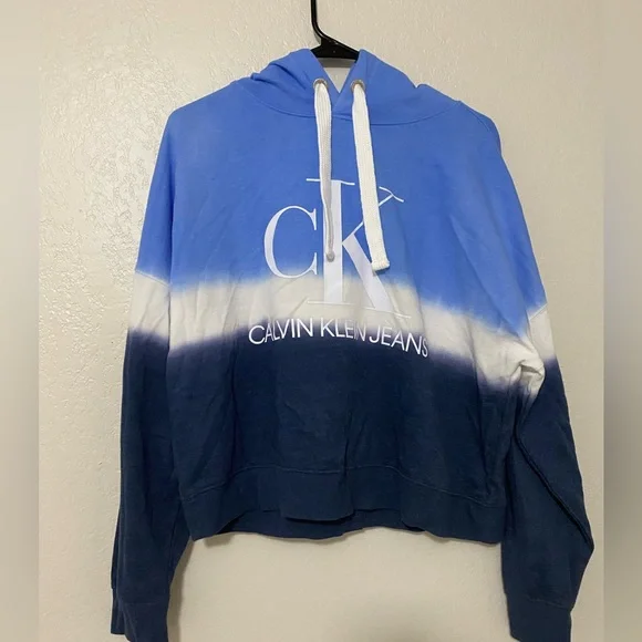 Calvin Klein Women's Dip Dye Logo Hoodie Sweatshirt - Picture 1 of 3